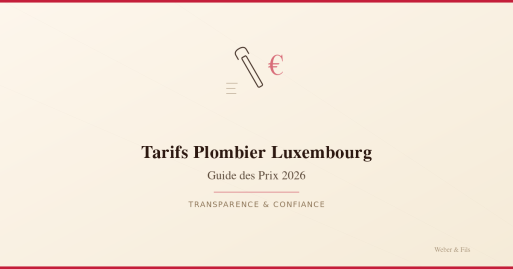 Tarifs plombier Luxembourg guide des prix 2026