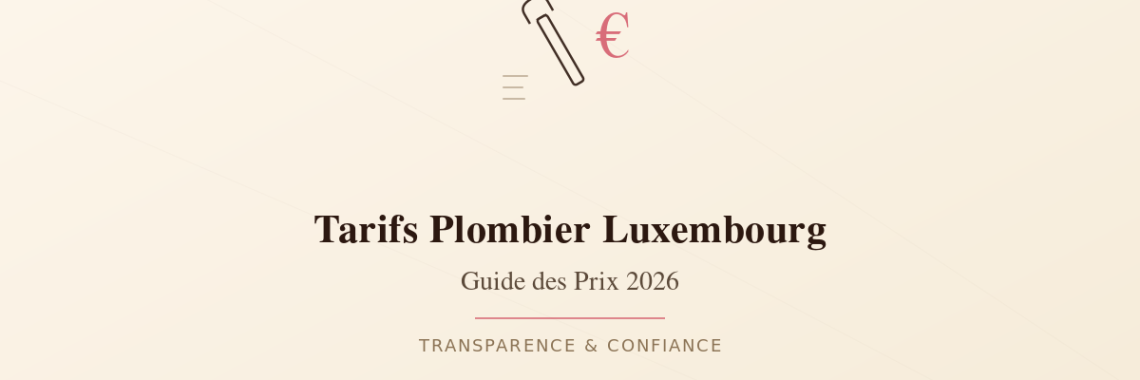 Tarifs plombier Luxembourg guide des prix 2026