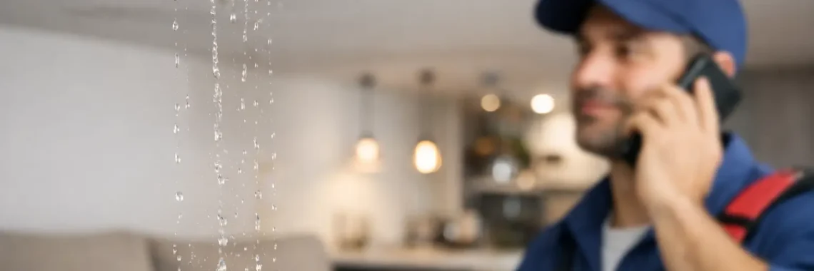 Fuite d’eau plafond - qui appeler en urgence ?